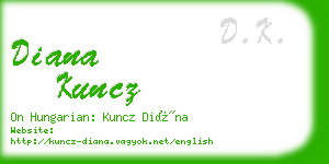 diana kuncz business card